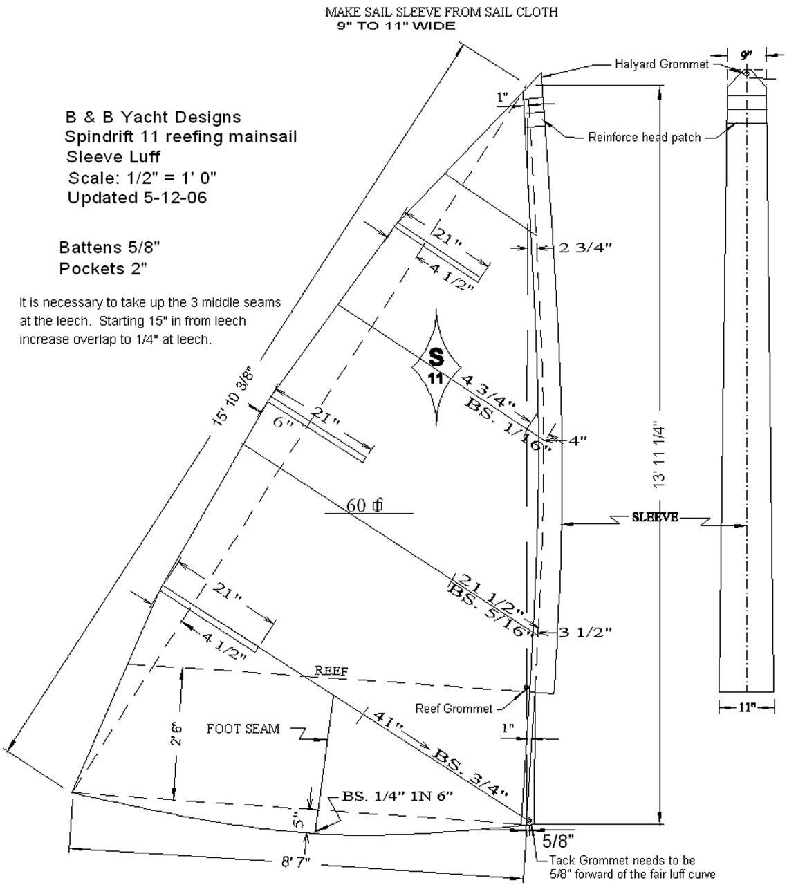 Spindrift 9 Reefing Mainsail