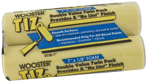Wooster Brush R730-7 Tiz Foam Roller Cover, 1/8-Inch Nap, 2-Pack, 7-Inch