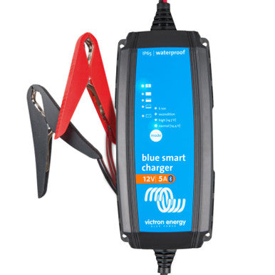 Victron Energy Blue Smart IP65 Smart Car Battery Charger 12V 5A, Float & Trickle Charger and Desulfator for Motorcycle, ATV, RV, Lithium and Deep Cycle Batteries