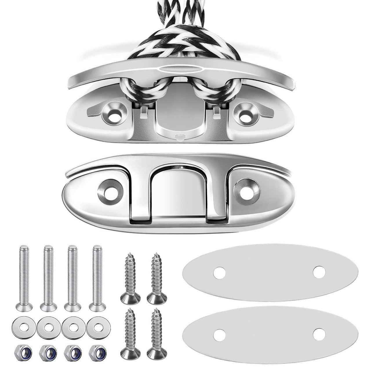 YUSOVE Boat Folding Cleat 4-1/2" 316 Stainless Steel Marine Flip Up Dock Cleat,Pack of 2