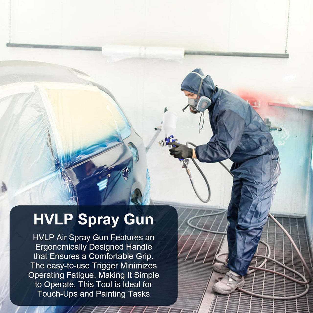 PNTGREEN HVLP Air Spray Gun with 1.4/1.7/2.0mm Nozzles and Paint Sprayer Accessories, 600ml Capacity Container Automotive Paint Spray Gun, Paint Gun for Cars, Furniture and House DIY Painting
