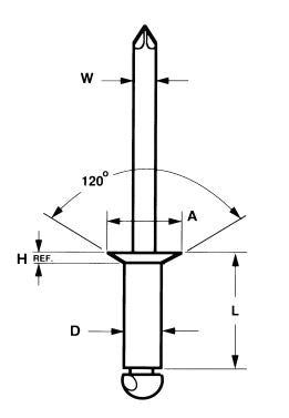 1/4" x 5/32" Countersunk SS Rivet