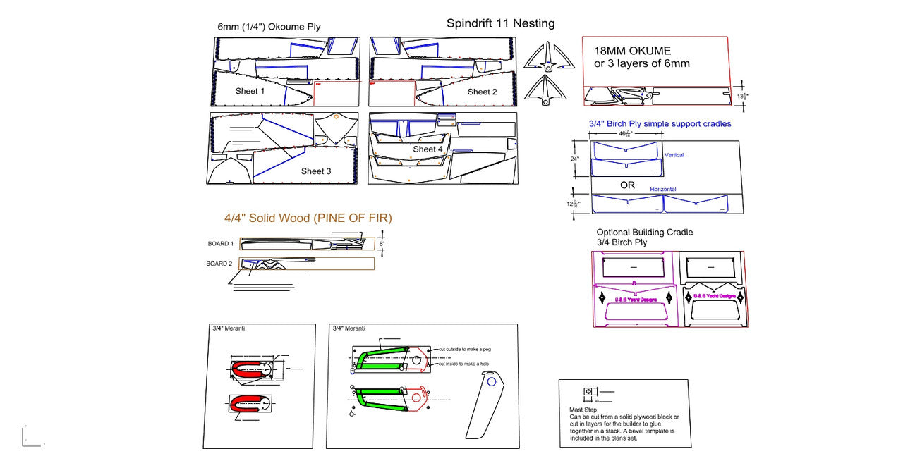Spindrift 11 Nesting DXF Files